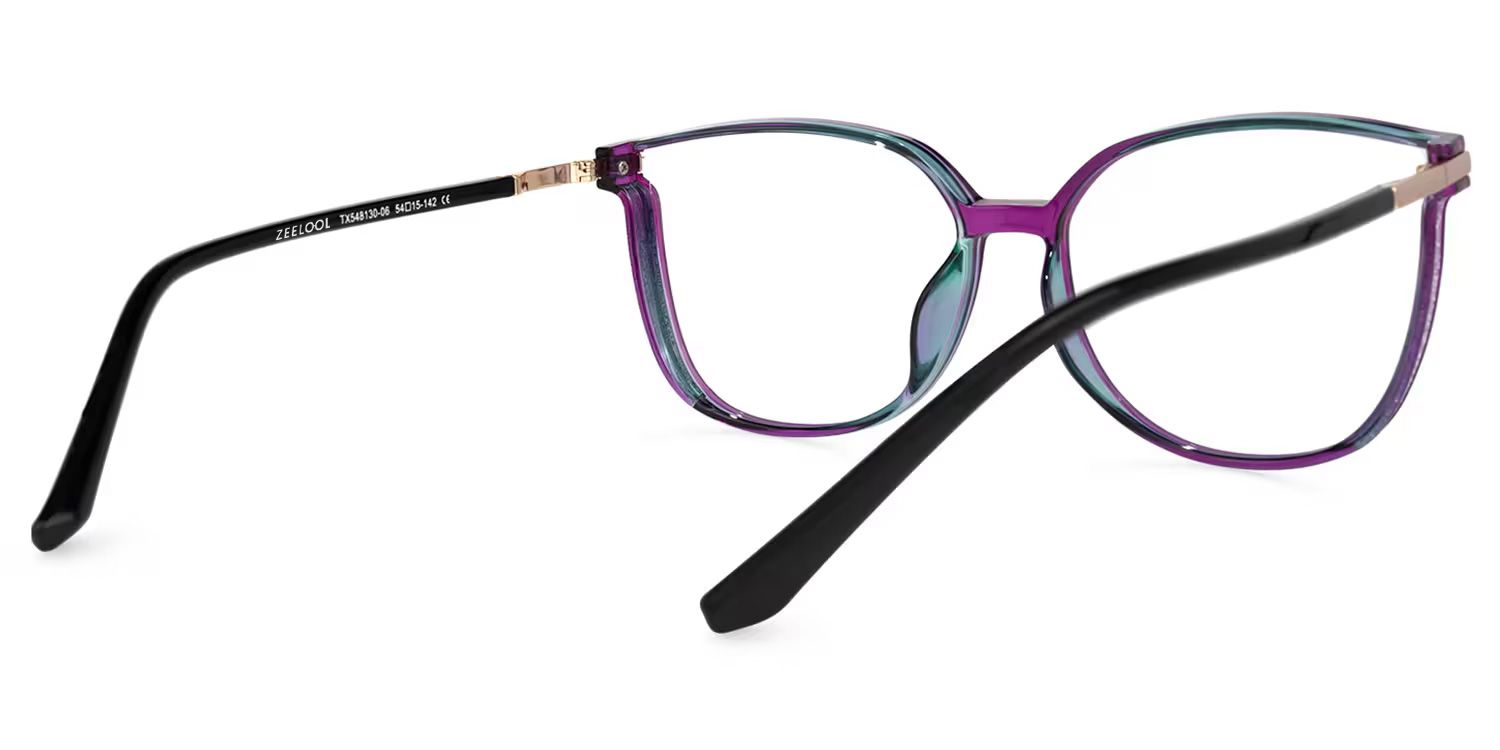 Rodz Square Purple Frame Glasses | Zeelool4