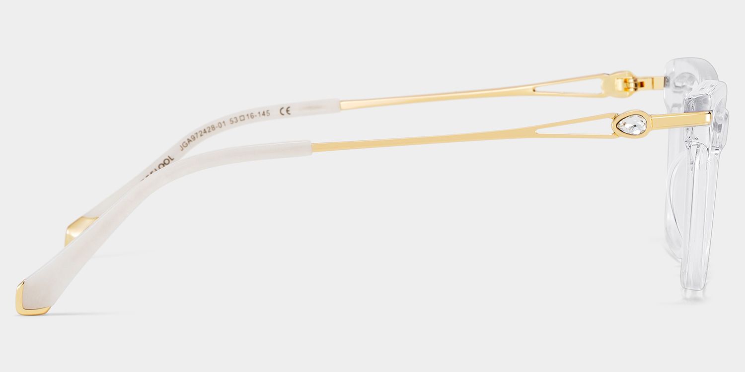 Cat eye Clear Eyeglasses- Amelia Mixed Frame Glasses4