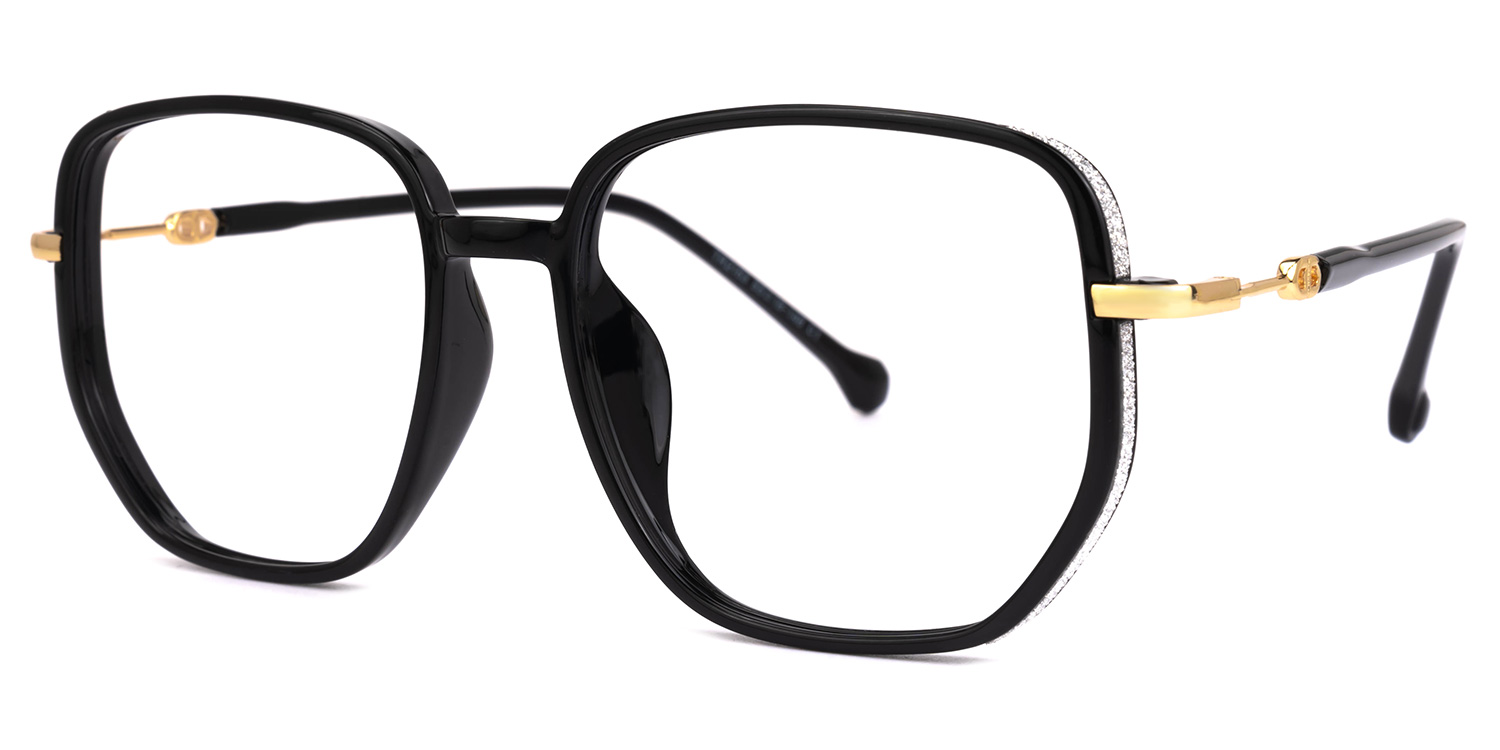 Joana Geometric Black Glasses