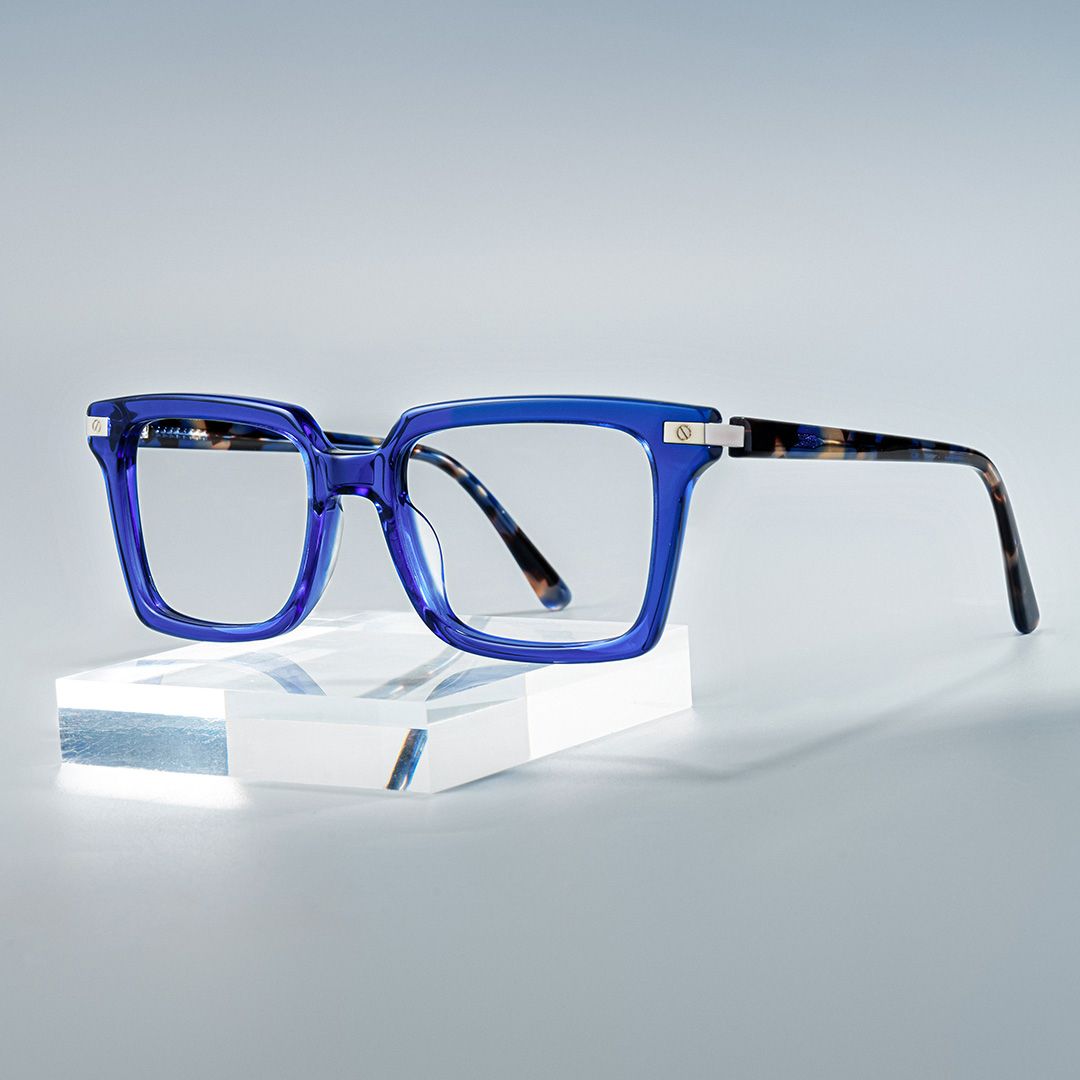 Royal Blue Eyeglasses Frames With Square Shape0