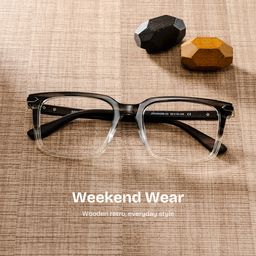 Noah Rectangle Two tone Glasses0