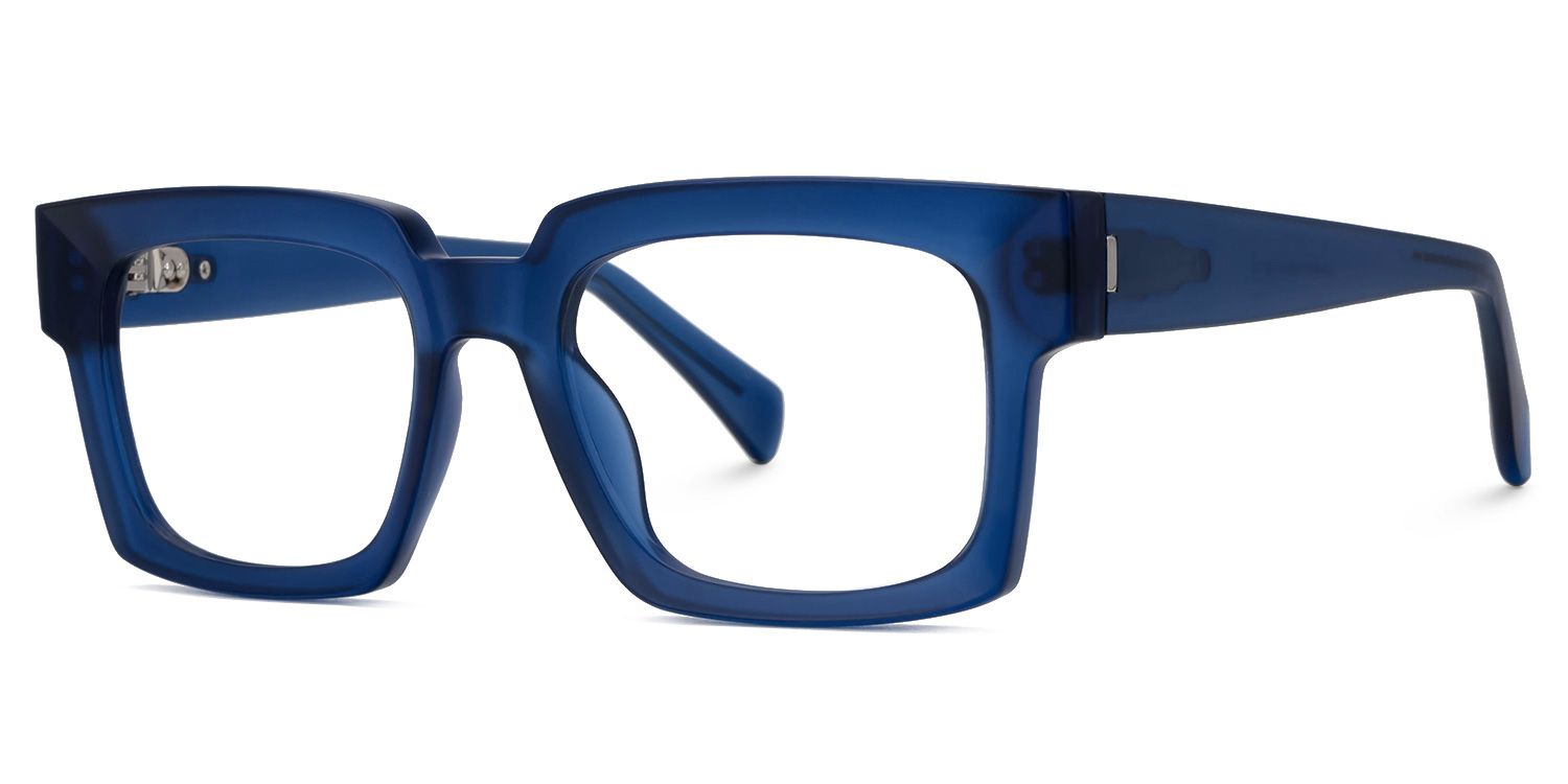 Amadeo TR90 Rectangle Blue Frame Glasses | ZEELOOL UK3