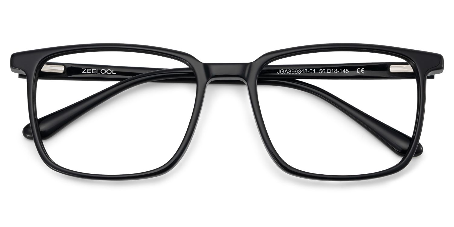 Rectangle Black Eyeglasses- Aidan Acetate Frame Glasses3
