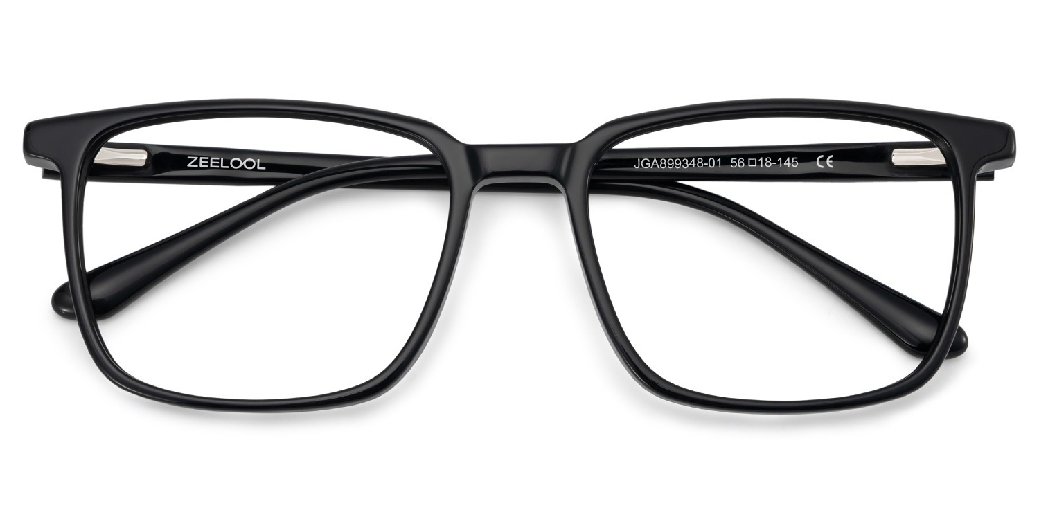 Rectangle Black Eyeglasses- Aidan Acetate Frame Glasses2