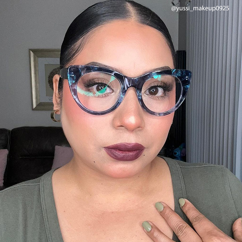 Starry Cateye Blue Glasses12