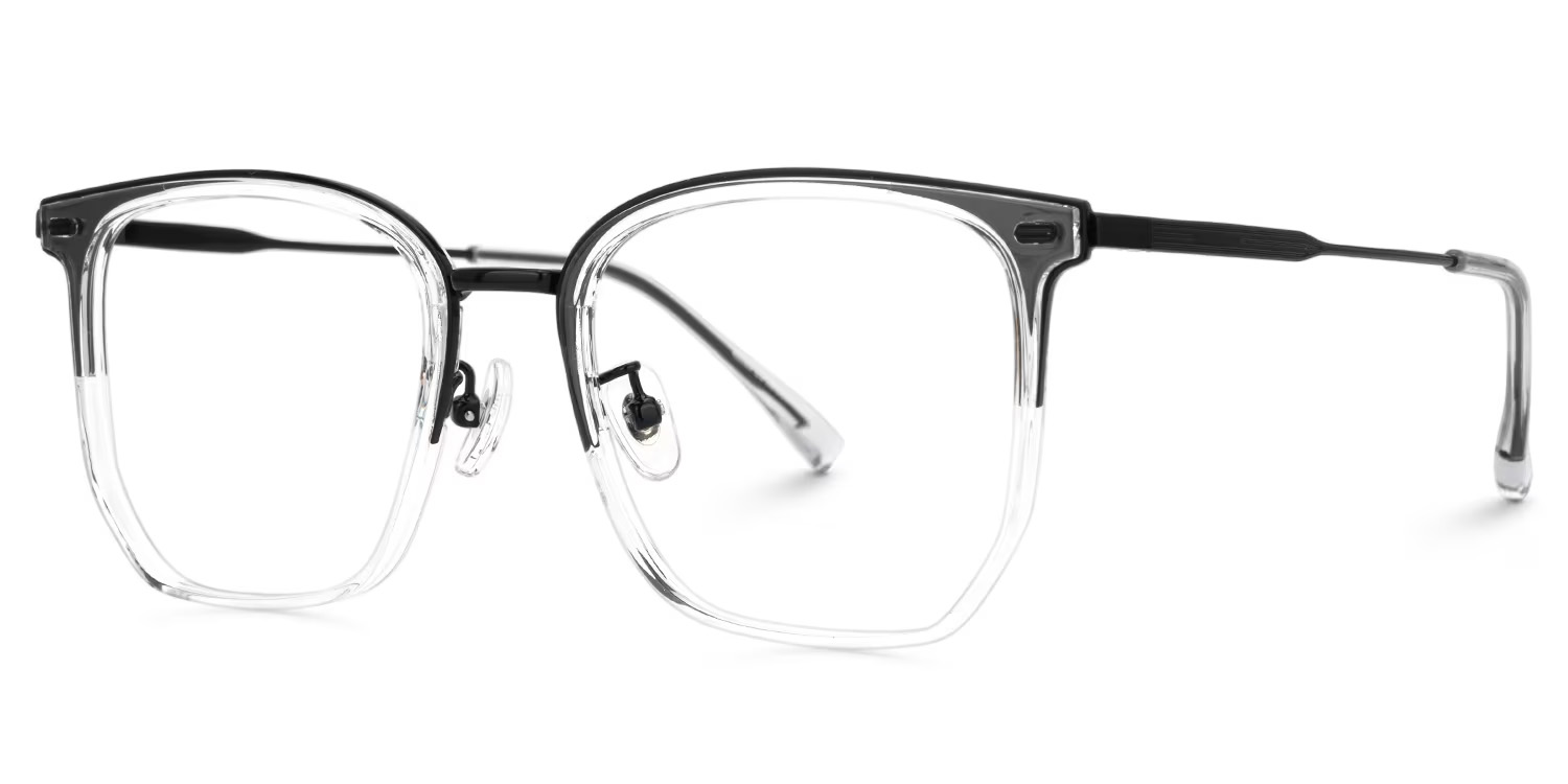 Roque Mixed-material Geometric Crystal Frame Glasses | ZEELOOL UK2