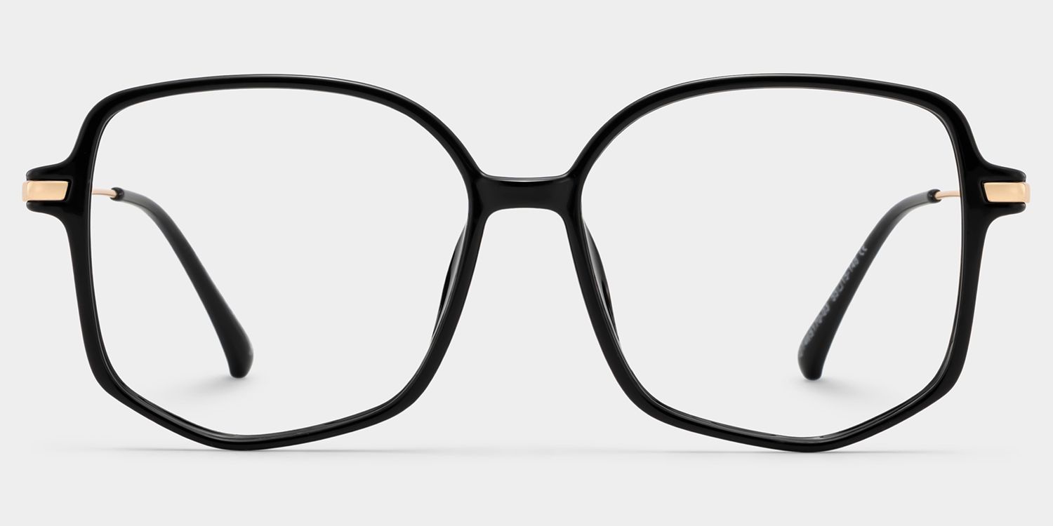 Payton Geometric Black Frame Glasses | ZEELOOL UK0