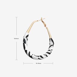 Vintage Black White Leather Earrings2