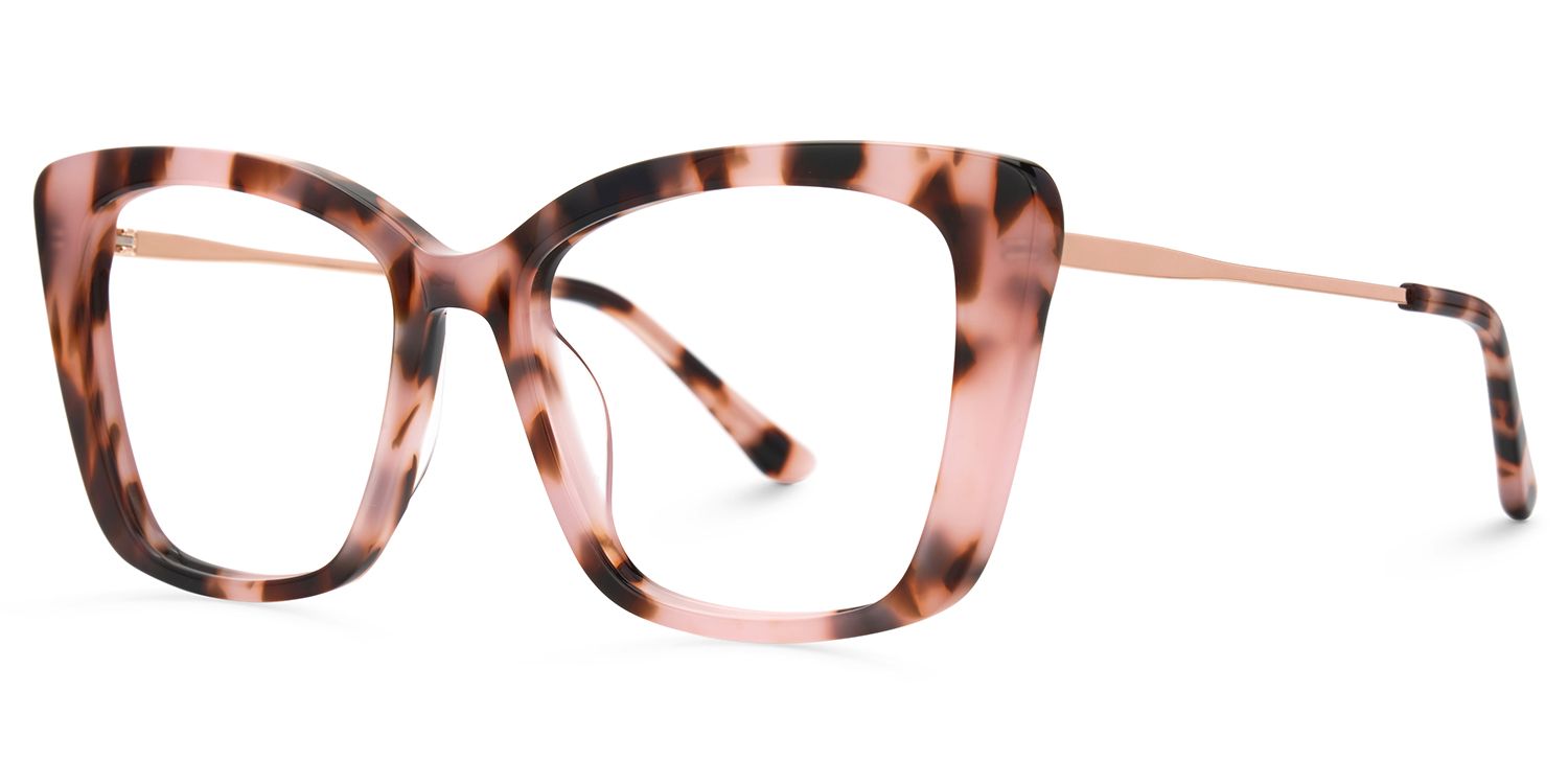 Sheyla Pink Tortoise Cat Eye Glasses for Women | ZEELOOL UK2