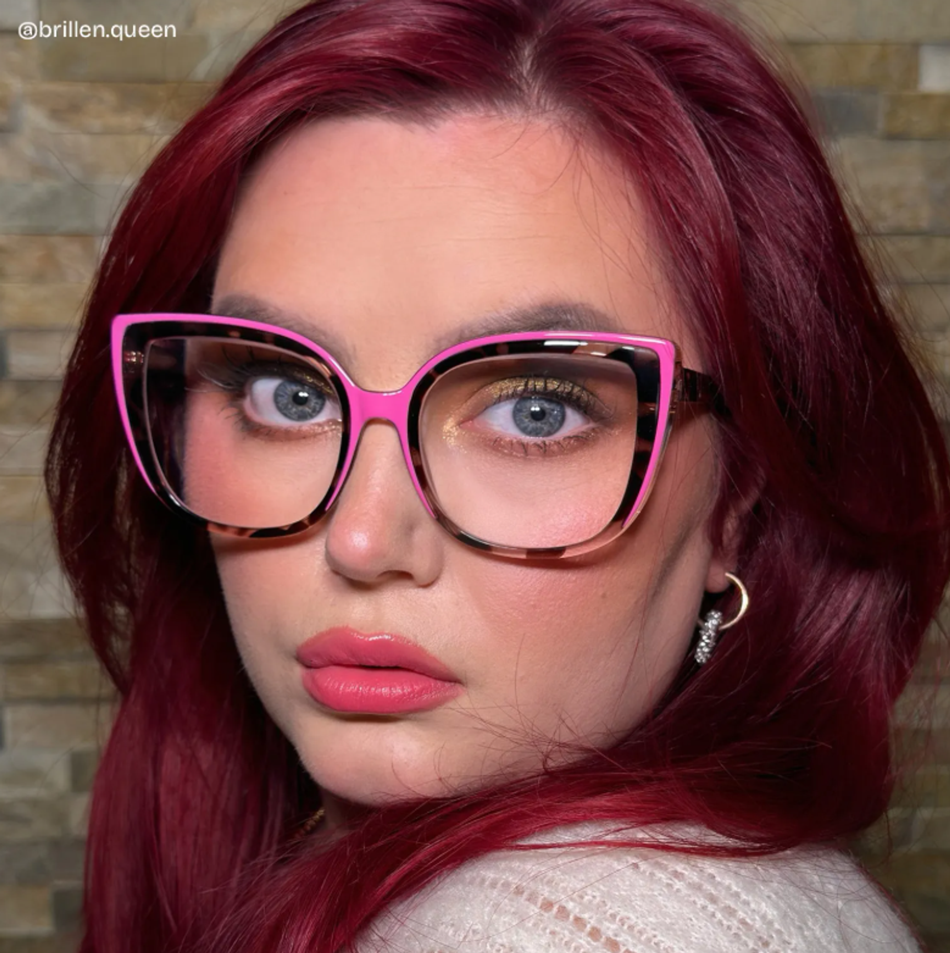 Large Cat Eye Glasses with Pink and Tortoise Frame7