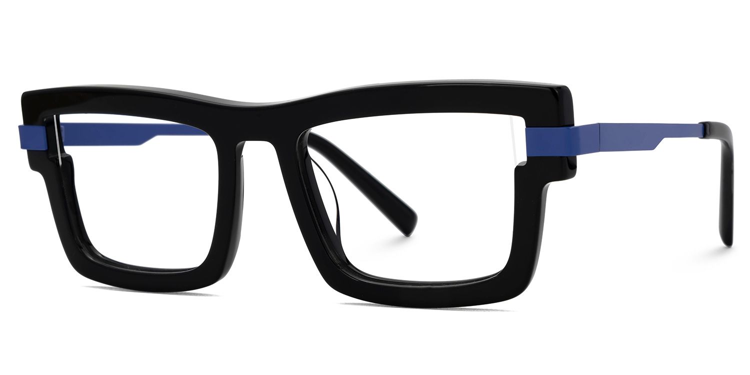 Yahia Black Rectangle Glasses for Men | ZEELOOL UK2