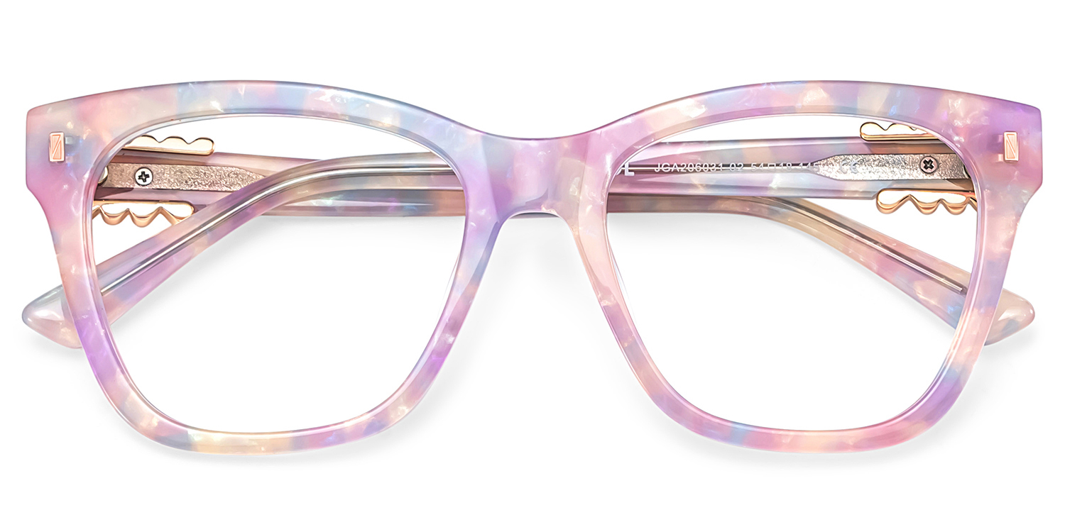 ZEELOOL Mae Square Purple Glasses