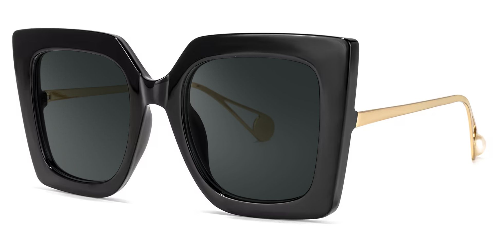 Qatar Square Black Sunglasses and Wide Frames1
