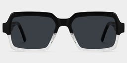 Jack Rectangle Black & Clear Sunglasses0