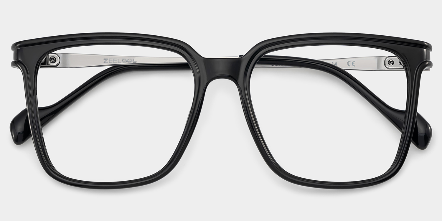 Thin Black Frame Glasses With Square Shape2
