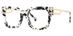 Lidia Cow Print Square Glasses3