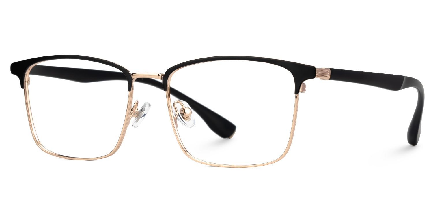 Eaddy Gold Eyeglasses with Rectangle Shape | ZEELOOL UK1