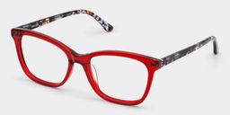 Bella Red Rectangle Glasses2