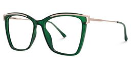 Krystle Green Square Glasses1