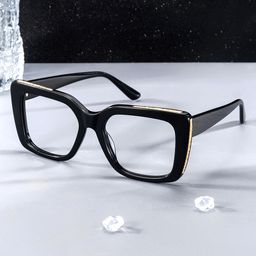 Maynard Rectangle Black Glasses0