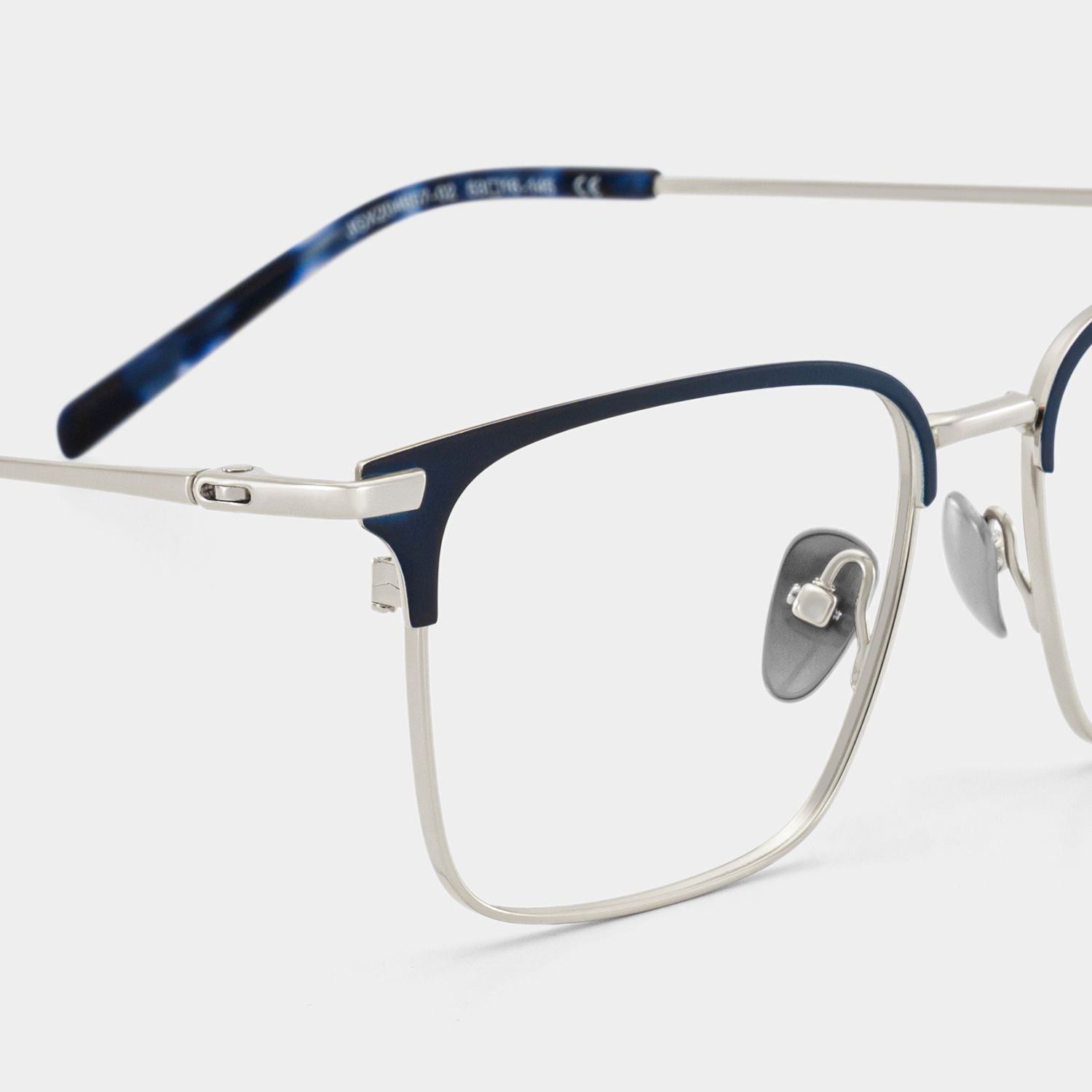 Maxwell Blue Browline Glasses Frames in Titanium for Men | ZEELOOL UK4