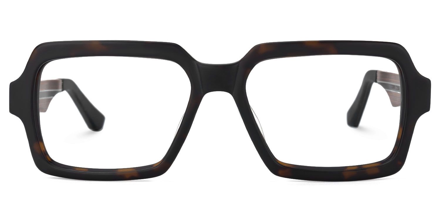 Bentley Square Tortoise Eyeglasses with Mixed Materials -Zeelool0