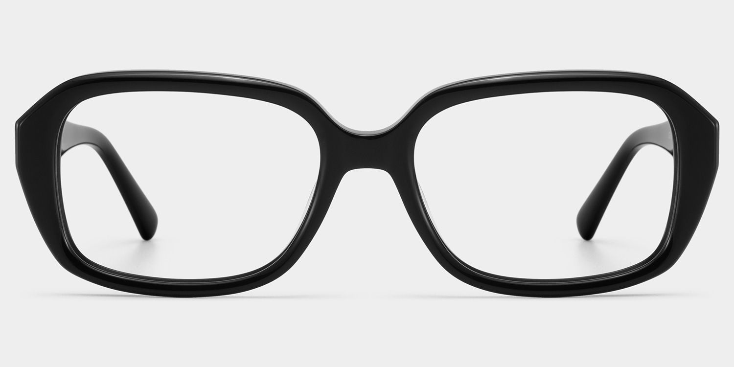 Rowan Black Full Rim Rectangle Eyeglasses for Women | ZEELOOL1