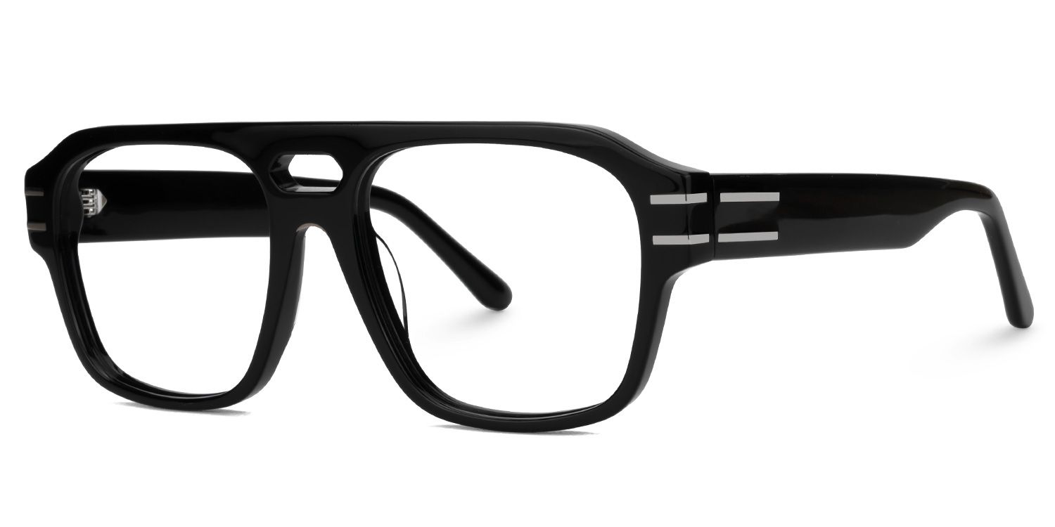 Haque Black Eyeglasses with Aviator Shape | ZEELOOL UK1