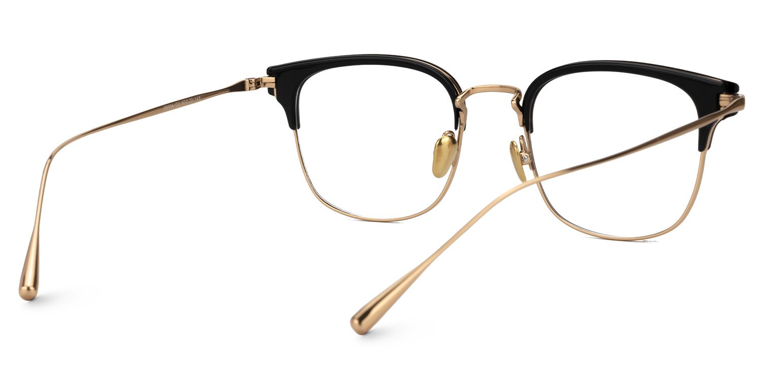 Mecca Gold Eyeglasses with Browline Shape | ZEELOOL UK3