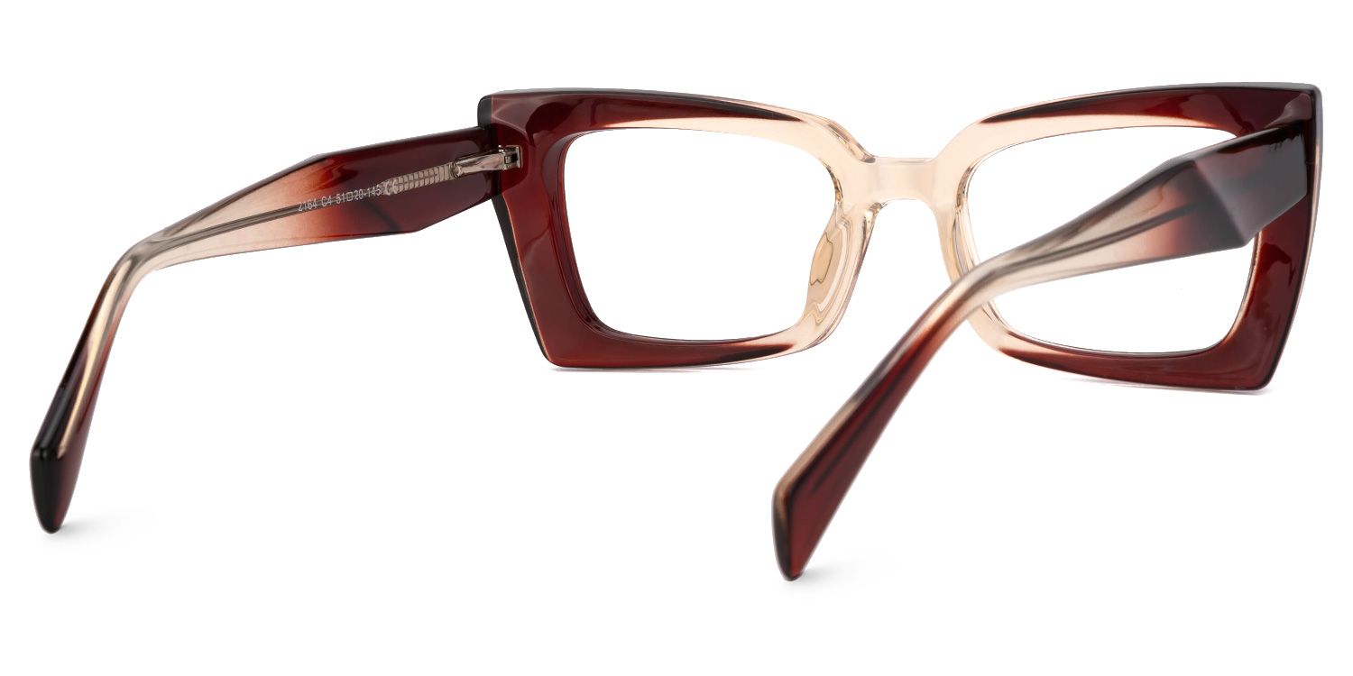 Bueghly Beige-Red Eyeglasses with Rectangle Shape | ZEELOOL UK3