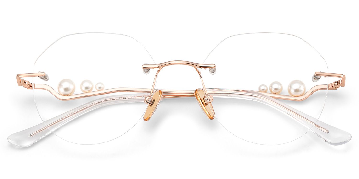 Wyatt Eyeglasses in Geometric Rose Gold Frame | ZEELOOL UK3