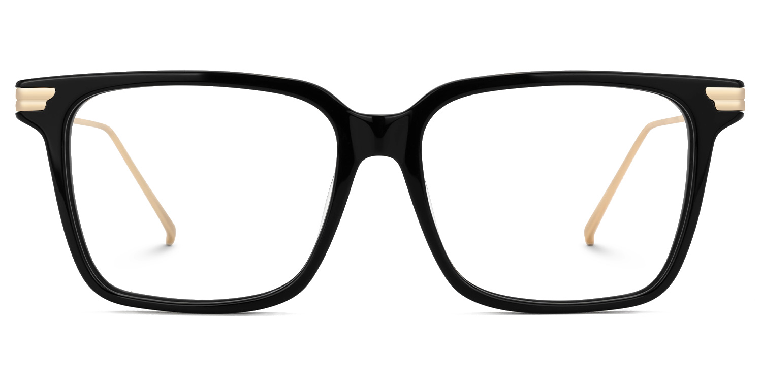 Viixen Rectangle Black Frame Glasses | ZEELOOL UK0