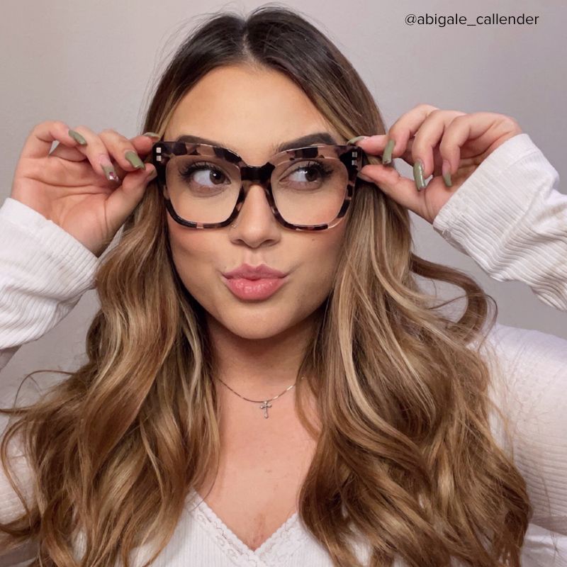 Minguela Pink-Tortoise Square Glasses