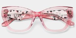 Skylar Butterfly Clear Pink Glasses3
