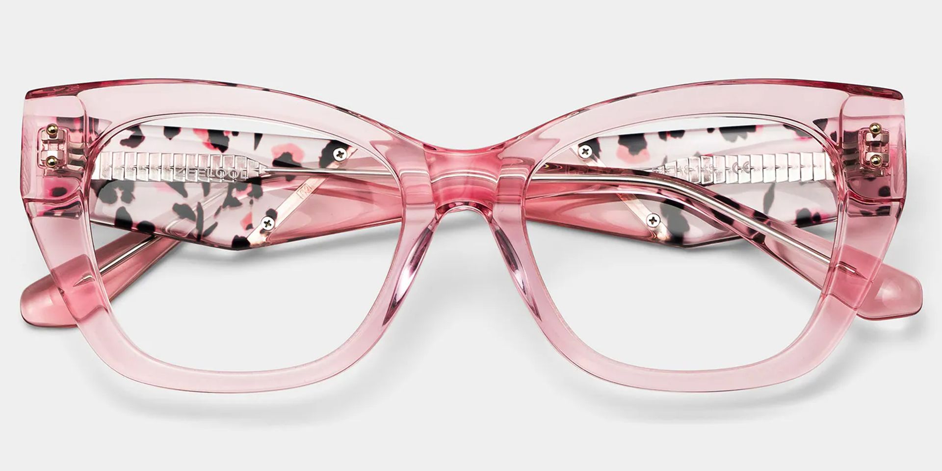 Skylar Clear Pink Frame Glasses with Butterfly Frame Online | ZEELOOL UK3