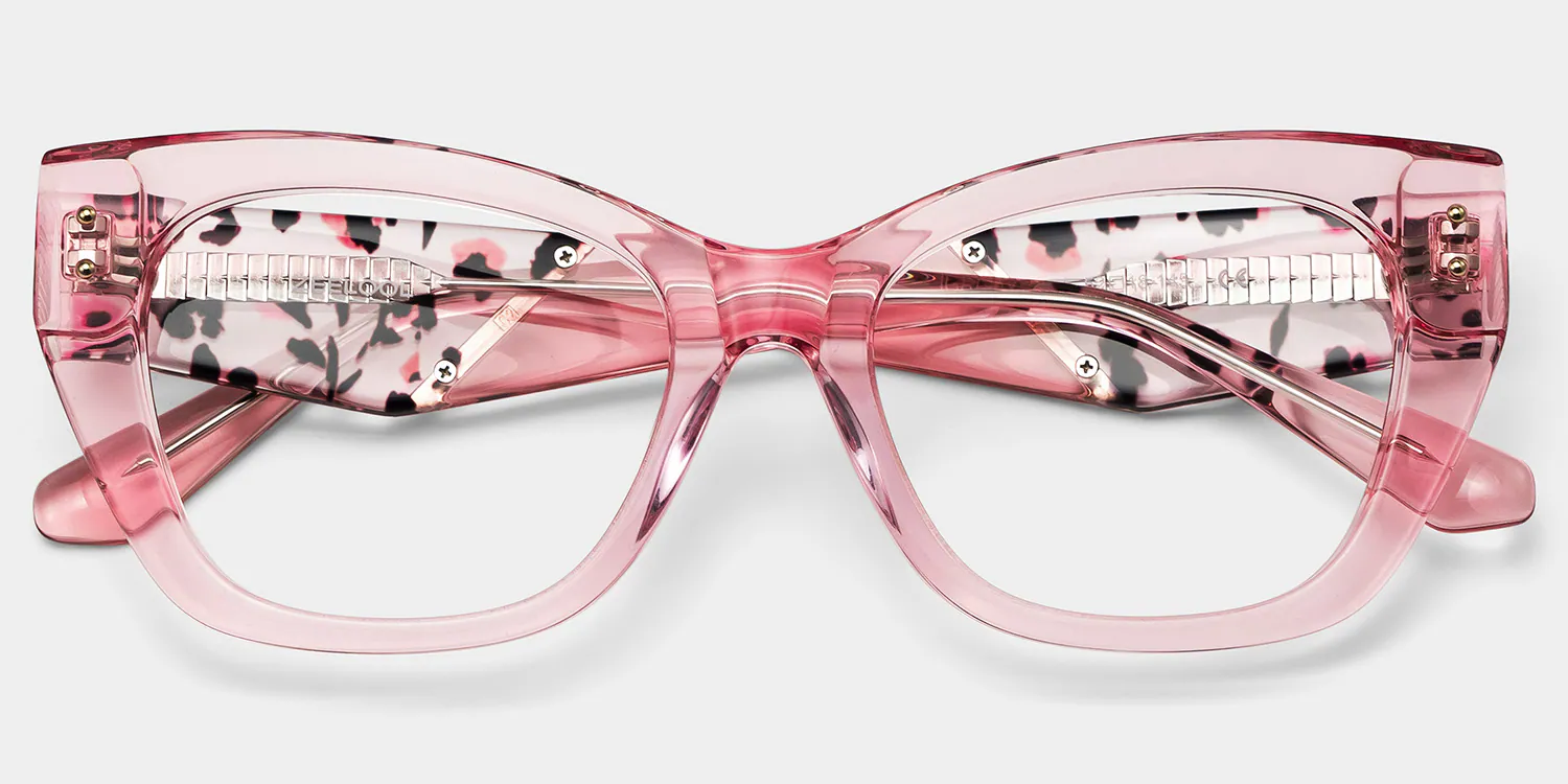Skylar Butterfly Crystal Pink Glasses3