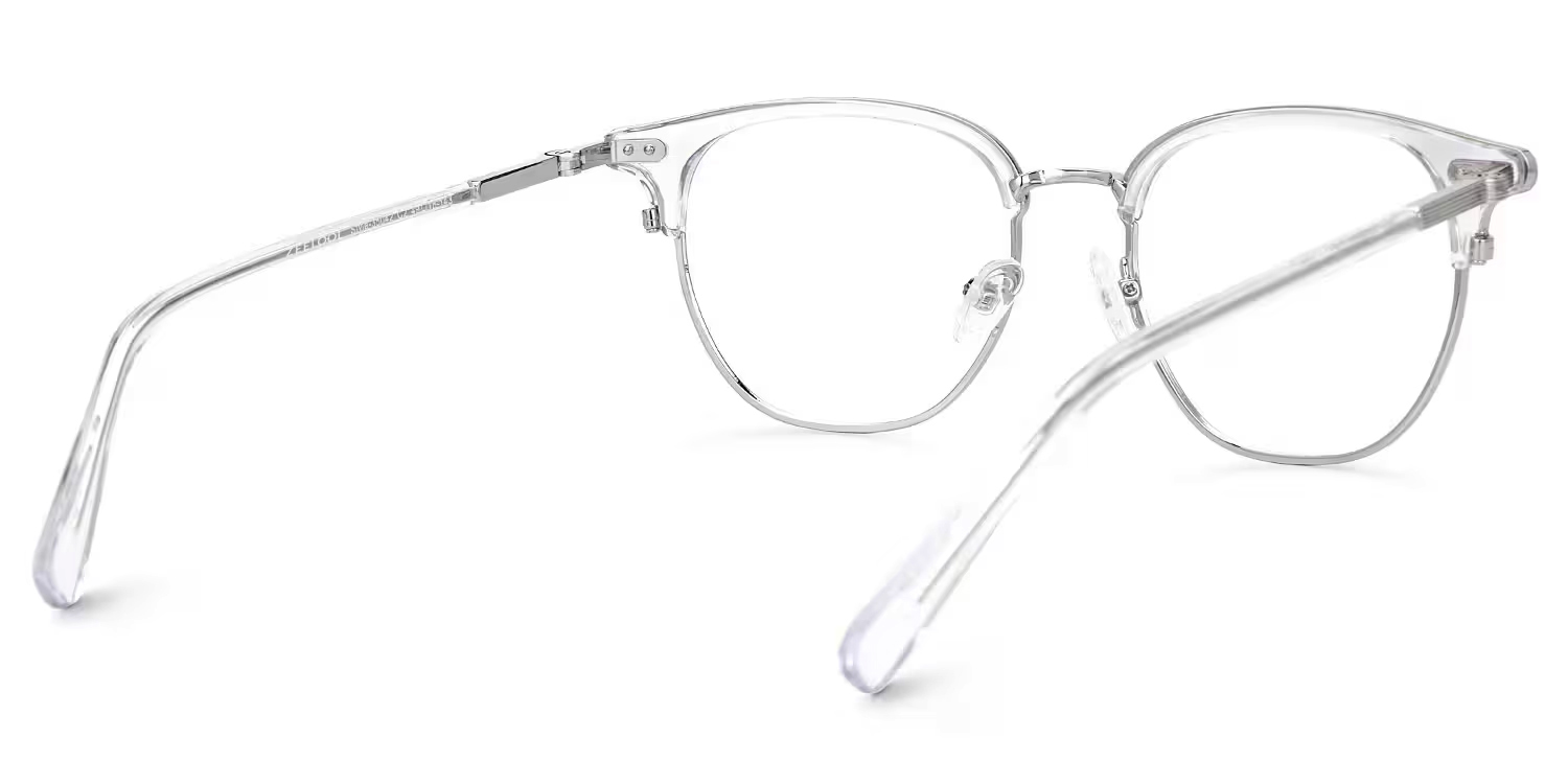 Crystal Mixed-Materials Geometric Eyeglasses- Geno3
