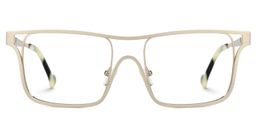 Nova Matte Gold Rectangle Glasses0