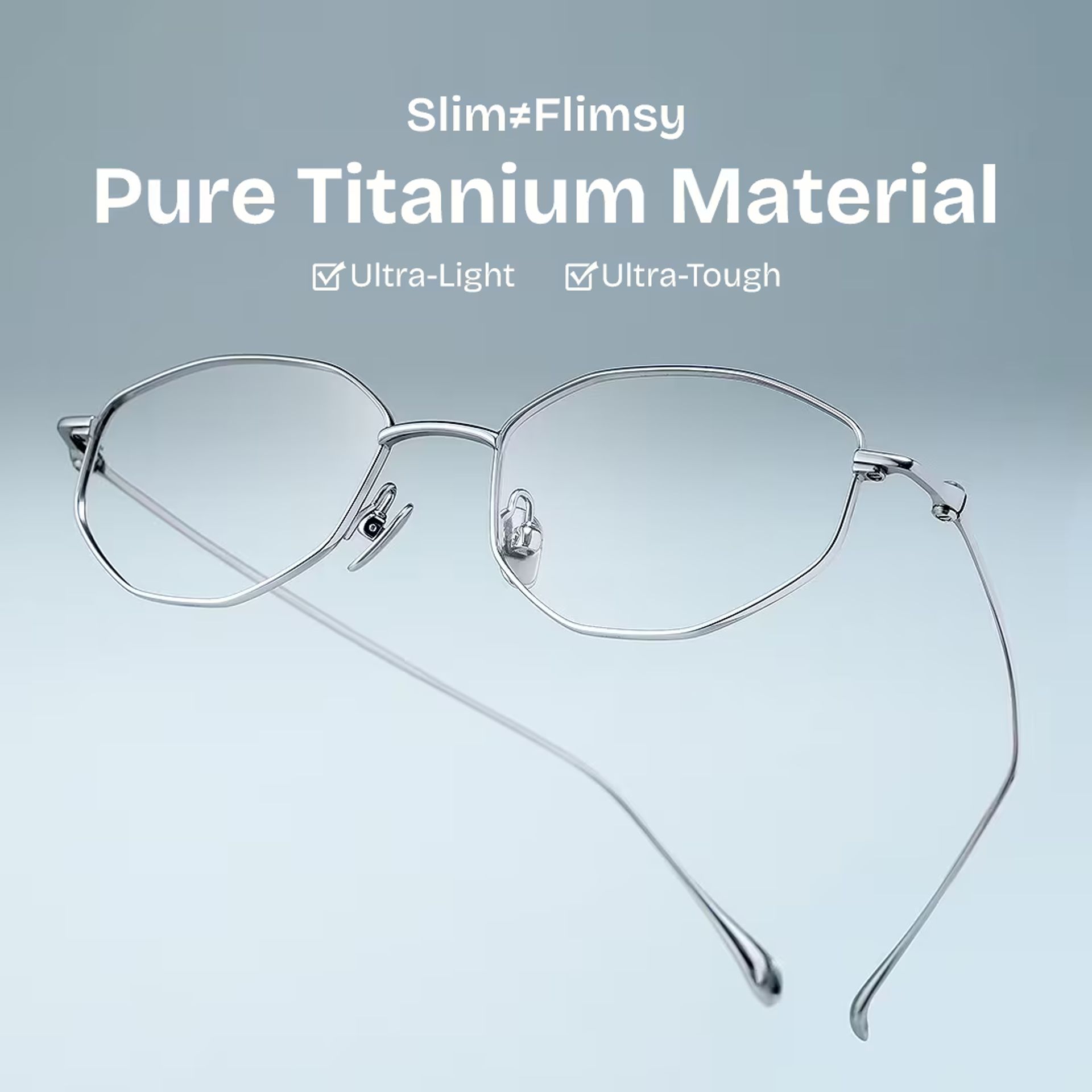 Everett Silver Frame Glasses with Geometric Frame Online |  ZEELOOL UK1