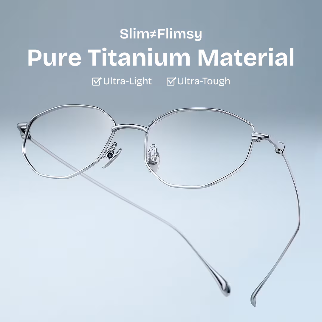 Everett Silver Frame Glasses with Geometric Frame Online |  ZEELOOL UK1