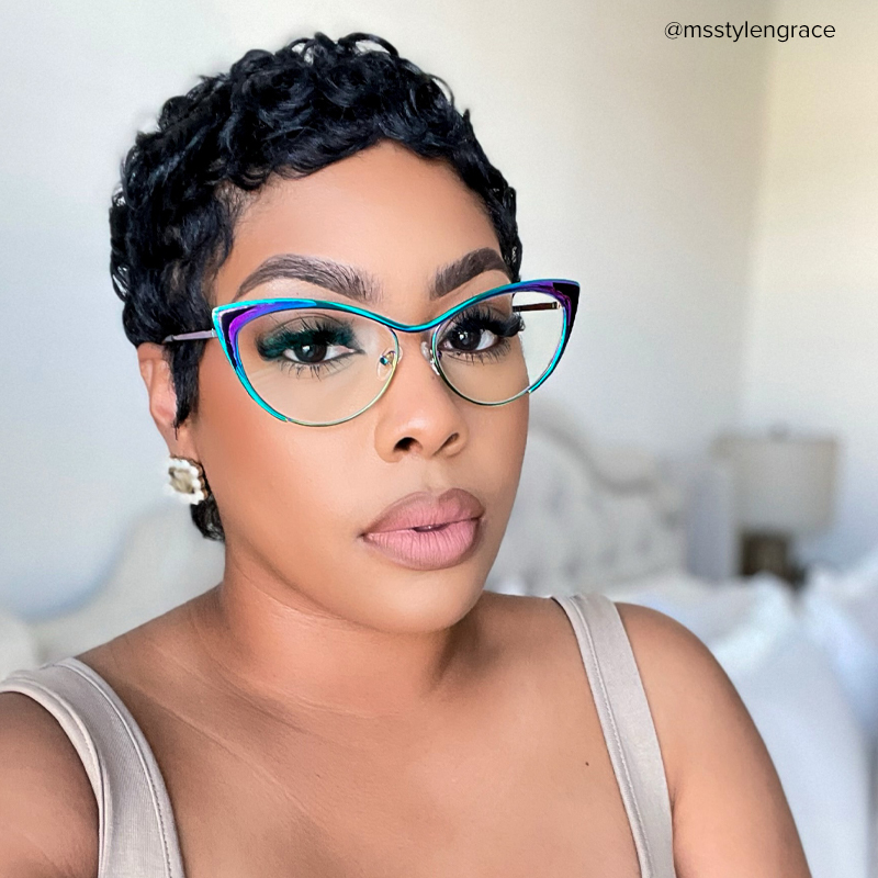 ZEELOOL Ellen Cateye Iridescent Glasses