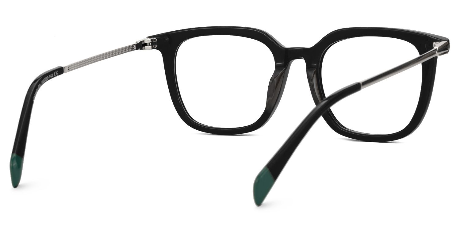 Bodali Mixed-Materials Square Black Frame Glasses | ZEELOOL UK3