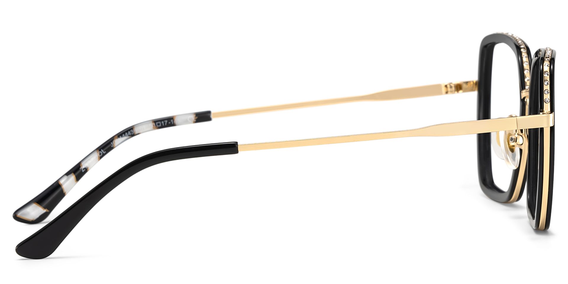 Square Black Eyeglasses- Fiona Mixed Frame Glasses3