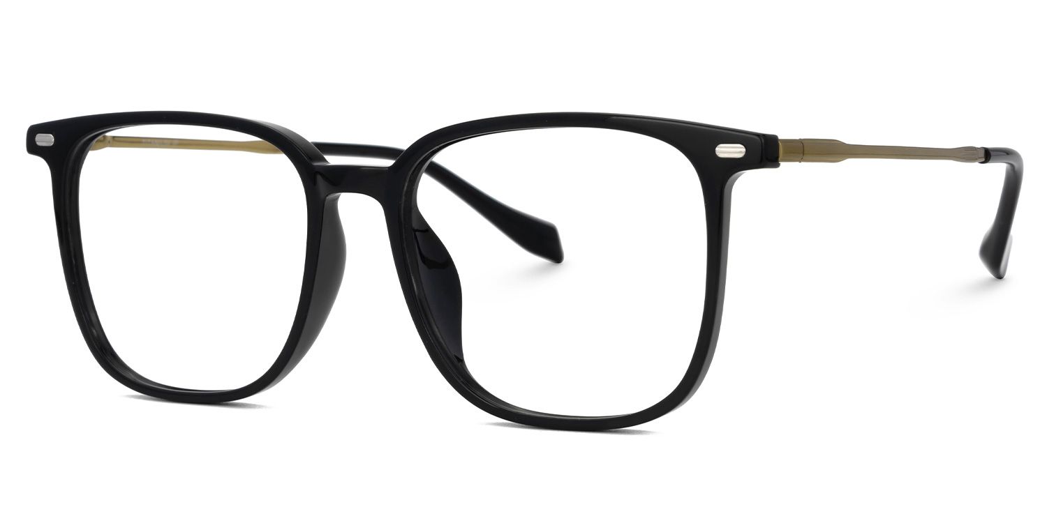 Mullen Thin Fake Black Glasses in Square Design1