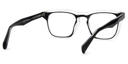 Liam Rectangle Black Clear Glasses5