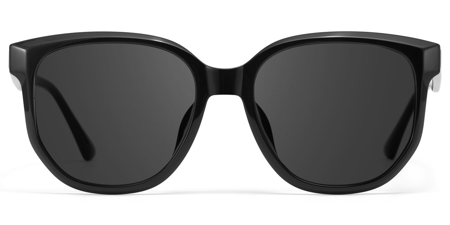 Mirage Black Geometric Polarized Sunglasses for Driving | ZEELOOL UK0