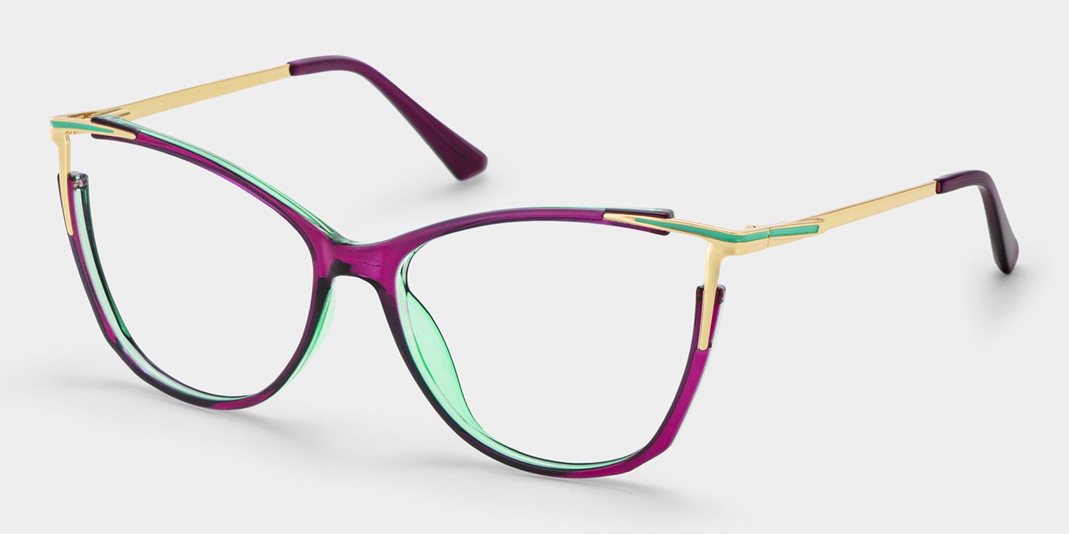 Cateye Yomary Purple Frame Glasses Deals | ZEELOOL UK2