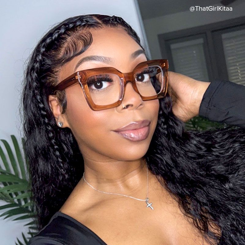 Lobo Square Beige Eyeglasses & Glasses Frames8