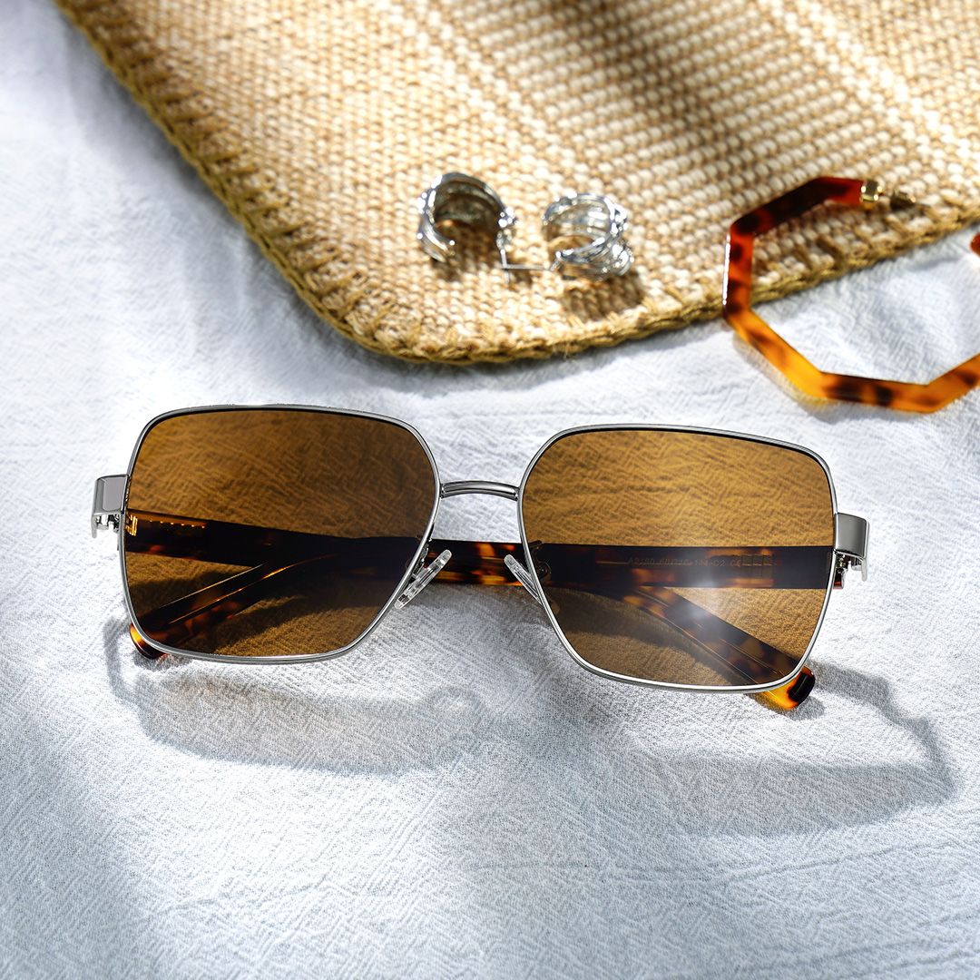 Sahara Square Brown Sunglasses for Women & Men | ZEELOOL UK0