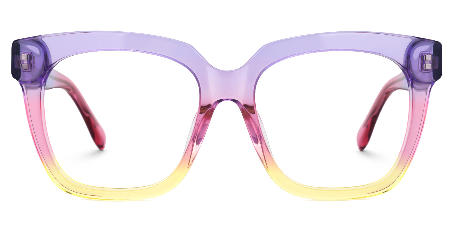 Xion Square Pink-Yellow Eyeglasses & Bright Frames1